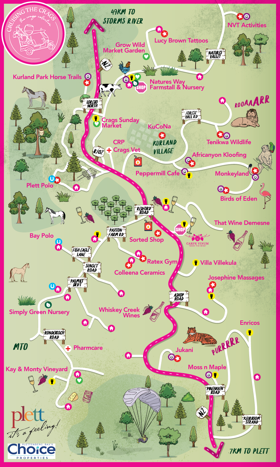 Cruising The Crags | Plettenberg Bay + Garden Route Tourism - Crags Map/ Playground - Chill - Accommodation - Places To Stay
