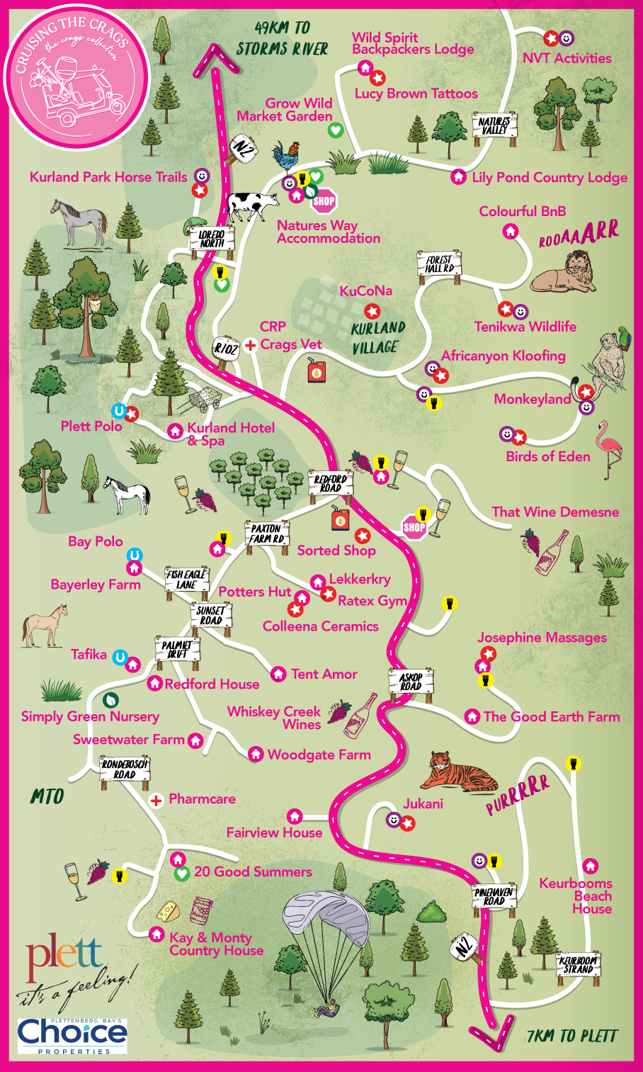 Cruising The Crags | Plettenberg Bay + Garden Route Tourism – Crags Map- Playground – Mobile – Feast Cruising The Crags | Plettenberg Bay + Garden Route Tourism - Crags Map/ Playground - Feast - Restaurants - Eating Out